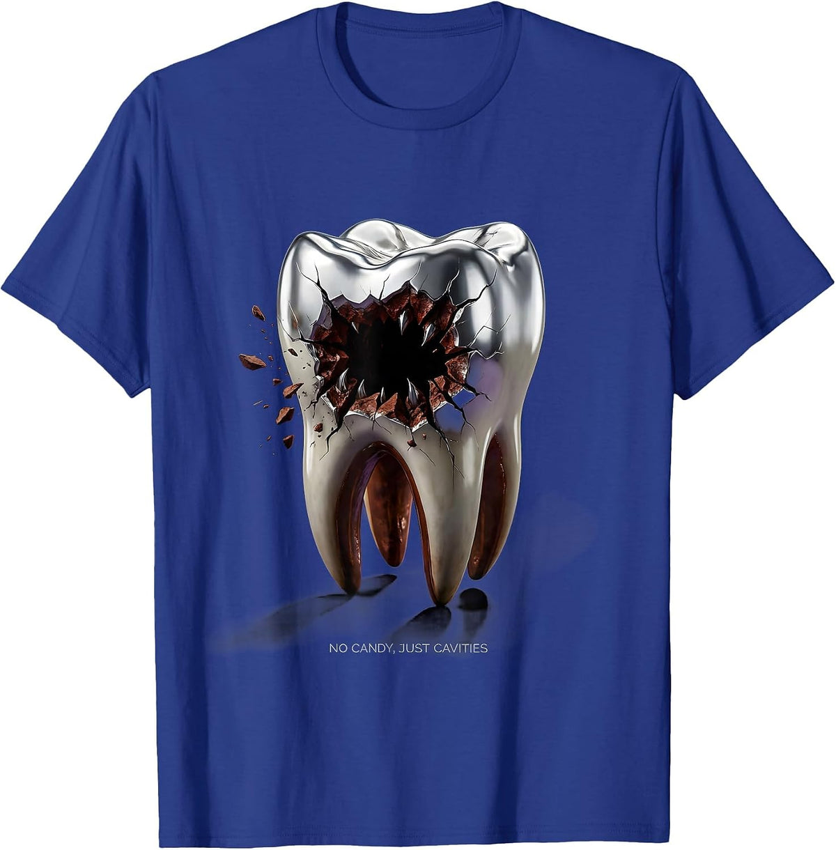No Candy Just Cavities Dental Halloween Design T-Shirt - Royal Blue
