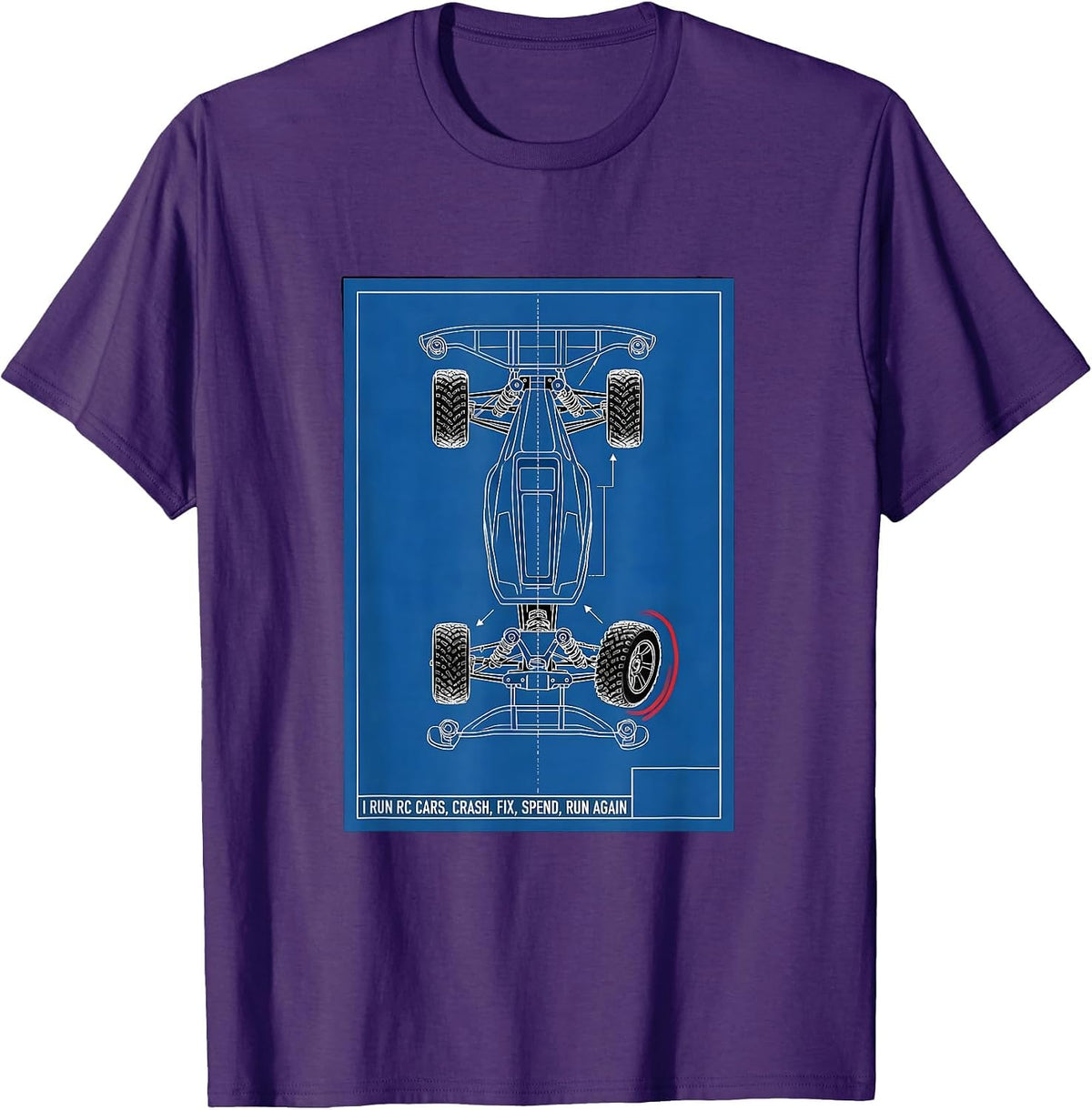 I Run RC Cars, Crash, Fix, Spend, Run Again Racing T-Shirt - Purple