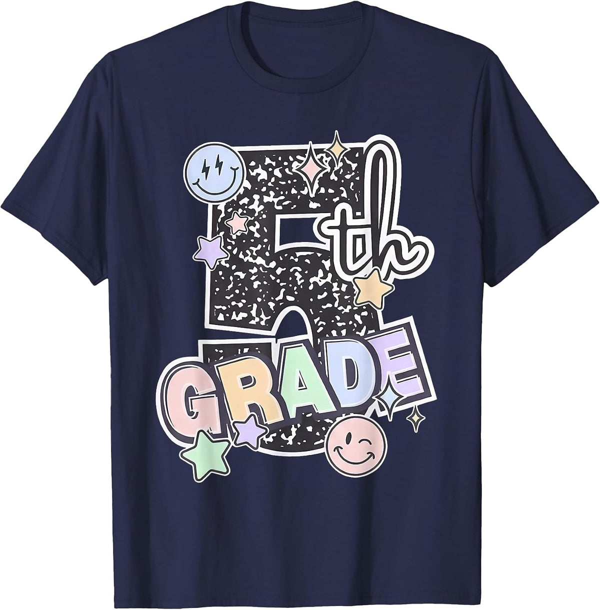 Fifth Grade 5th Grade Composition Notebook Teachers T-Shirt - Navy Blue