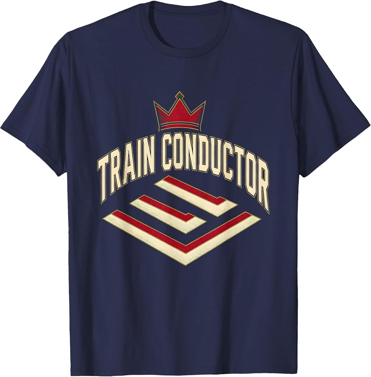 Men's Train Conductor Sports Costume Halloween Party Novelty T-Shirt - Navy Blue