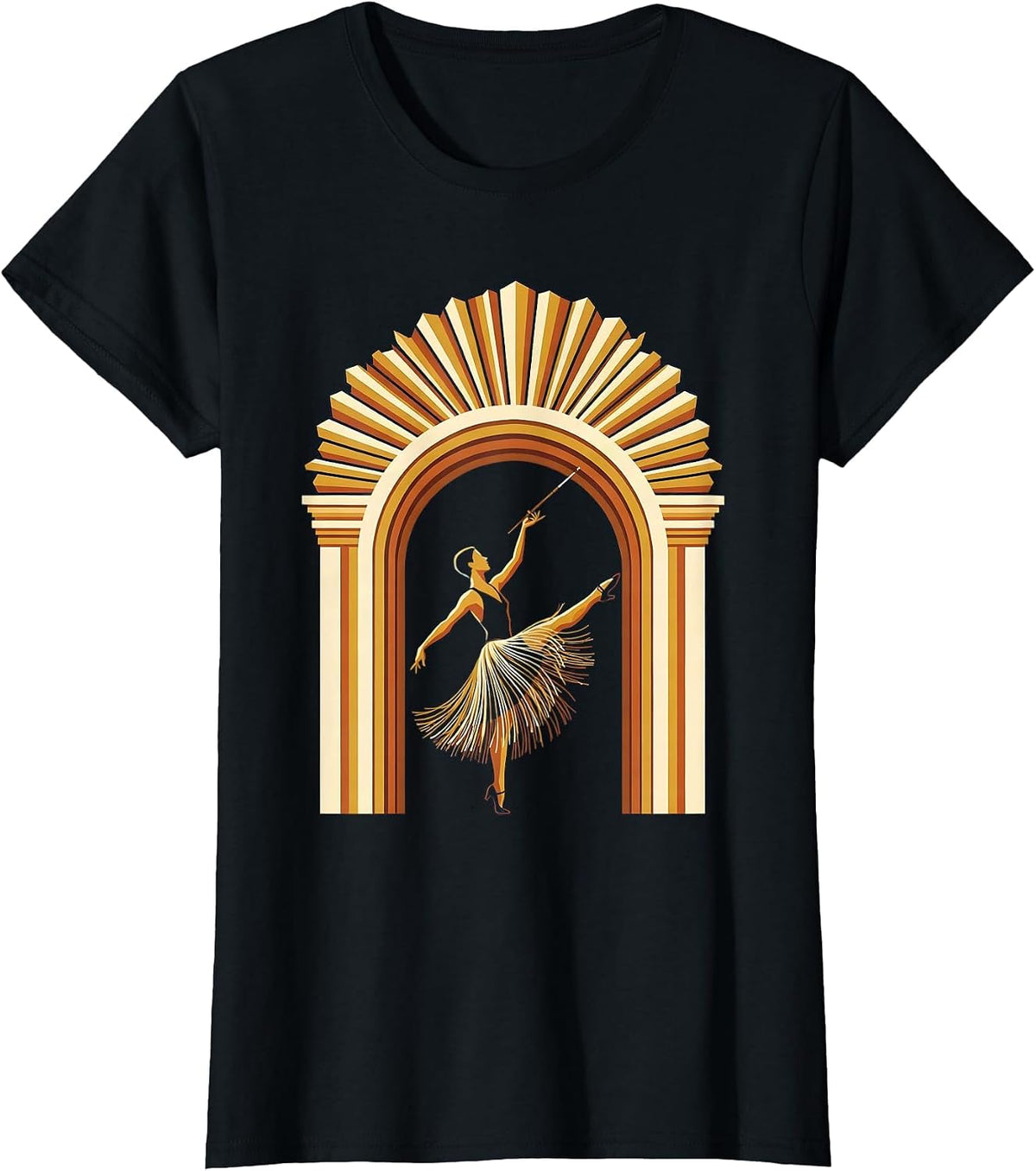 Art Deco Dancer Roaring 20s Party Costume T-Shirt - Black