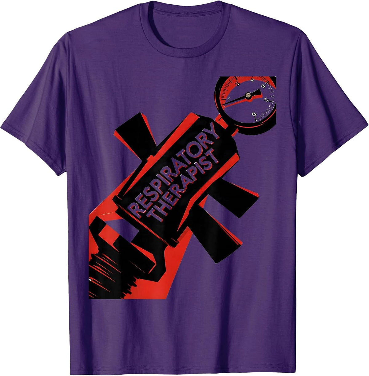 Men's Respiratory Therapist Constructivist Poster RT Profession T-Shirt - Purple