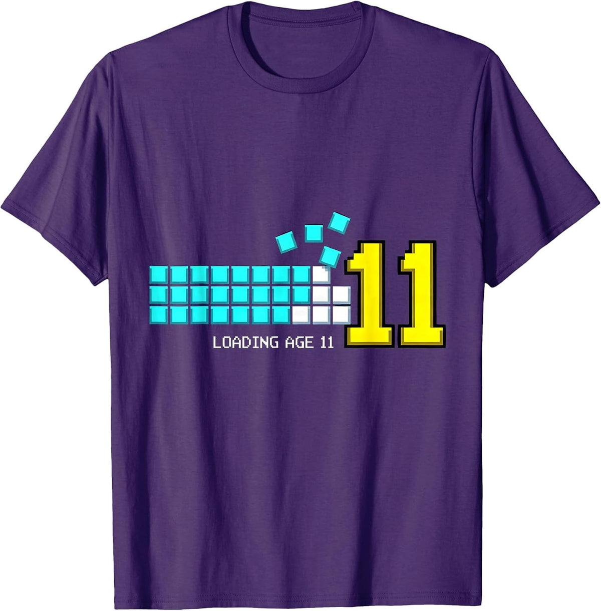 LOADING AGE 11 Pixel Art Gamer Birthday Level-Up T-Shirt - Purple