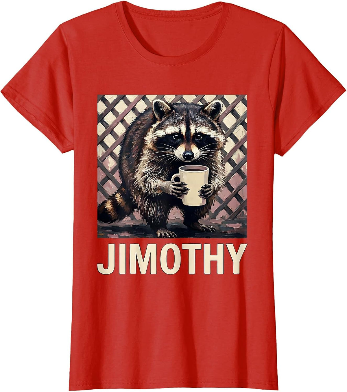 Jimothy Viral Raccoon Funny Trash Panda Wildlife Humor T-Shirt - Red