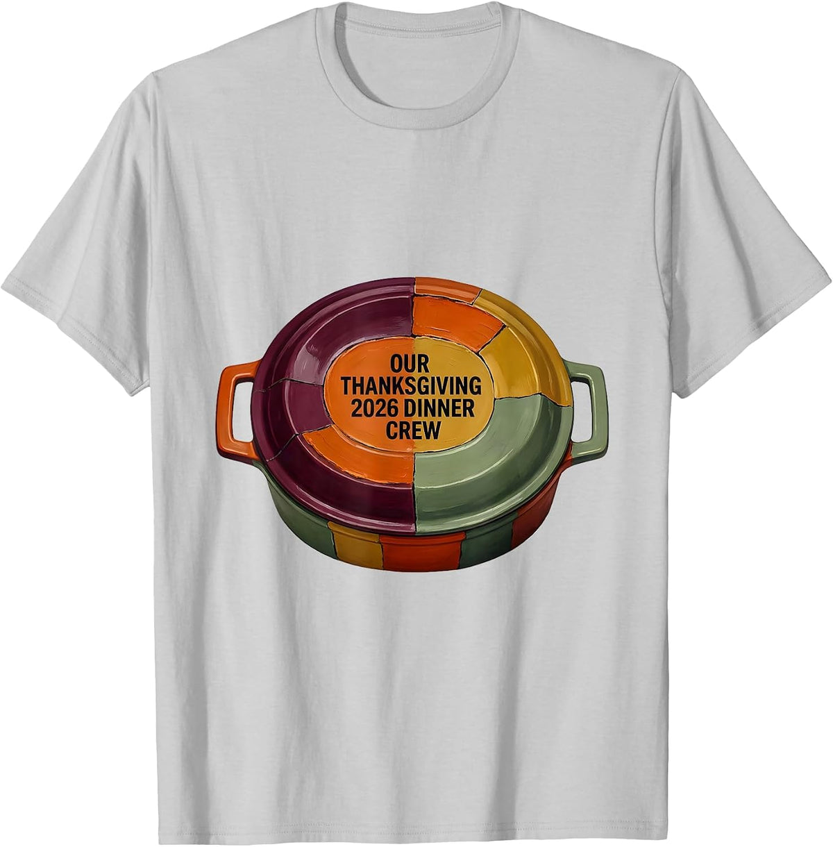 Men's Our Thanksgiving 2026 Dinner Crew Family Holiday Humor T-Shirt - Silver Grey