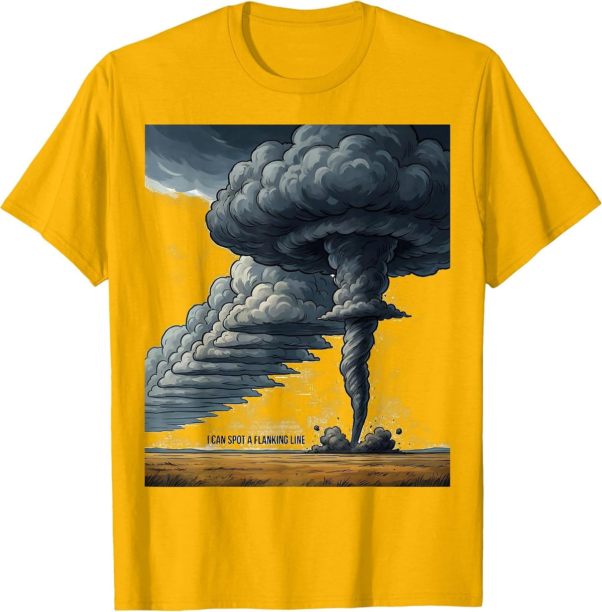 I Can Spot A Flanking Line Funny Storm Chaser Meteorology T-Shirt - Golden Yellow