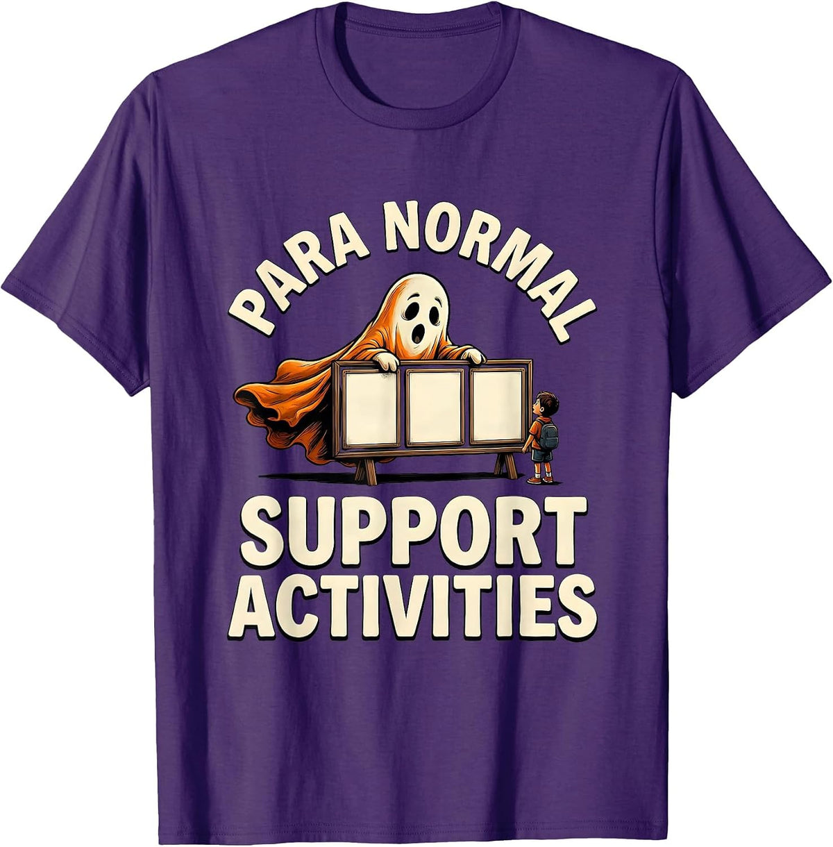 Para Normal Support Activities Funny Ghost Paraprofessional T-Shirt - Purple