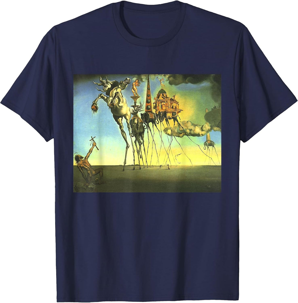 Famous Painting Illustration. T-Shirt - Navy Blue