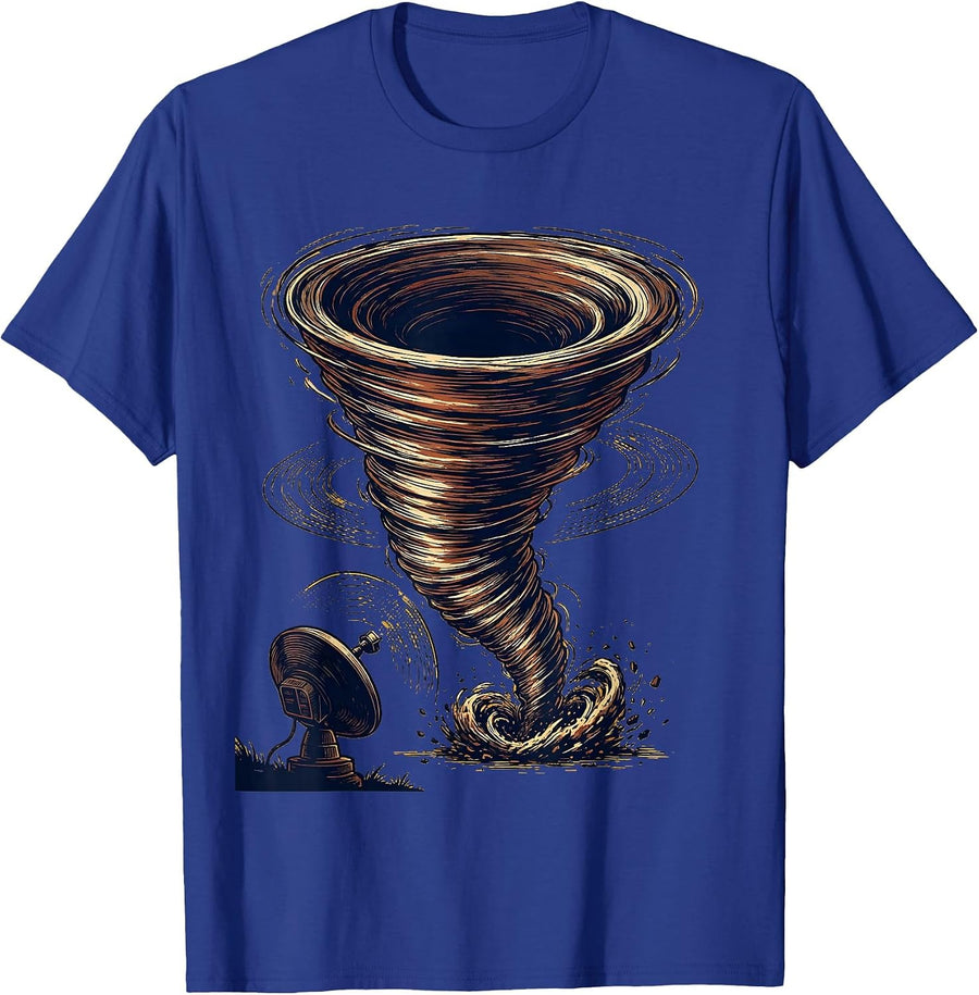 Tornado Funnel Vintage Storm Chaser Meteorology Humor T-Shirt - Royal Blue