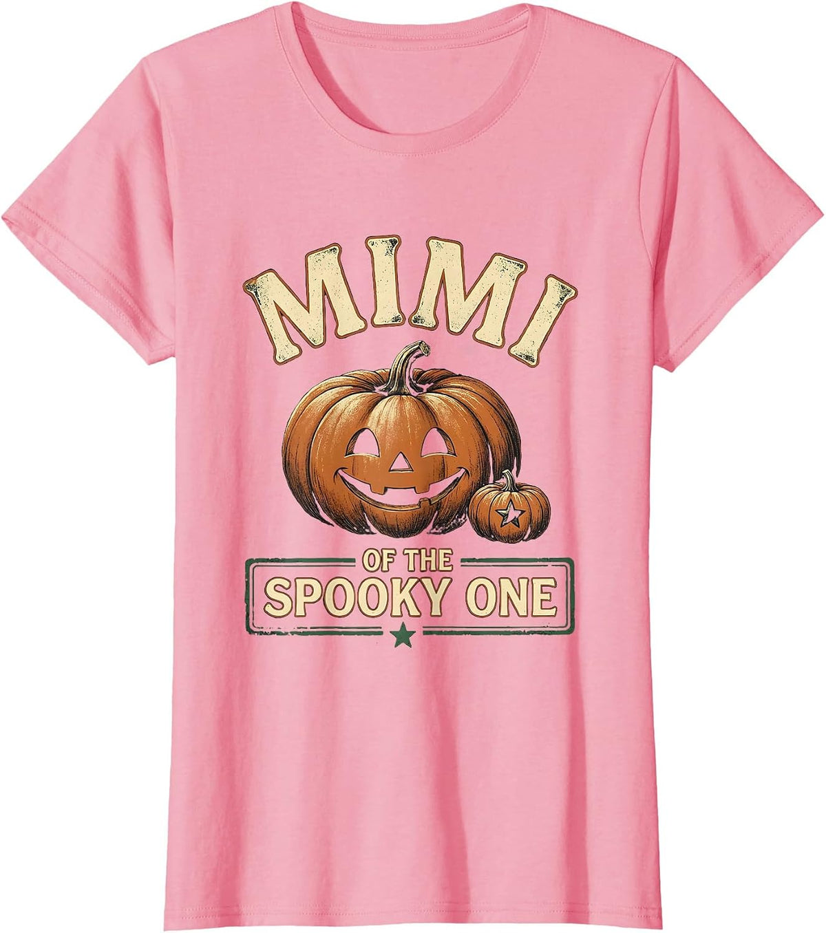 Women's MIMI OF THE SPOOKY ONE Vintage Halloween Family Role Gift T-Shirt - Pink