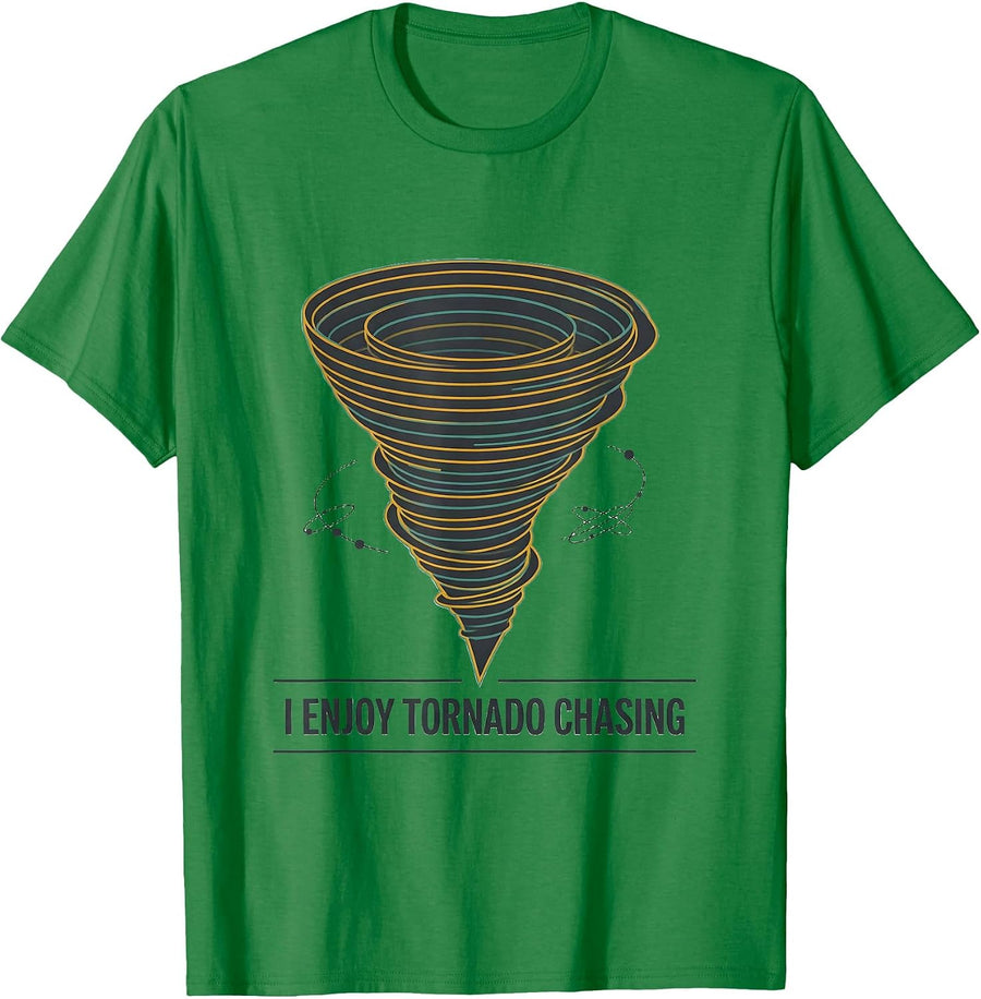 Men's I Enjoy Tornado Chasing Midcentury Modern Storm Chaser Humor T-Shirt - Kelly Green