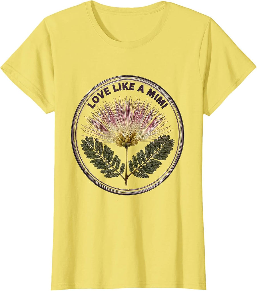 Women's Love Like a Mimi Grandma Gift Design T-Shirt - Lemon Yellow