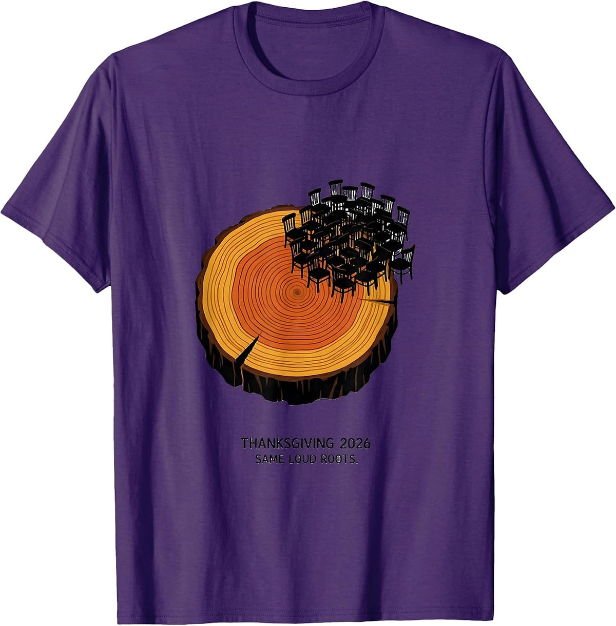 Men's Thanksgiving 2026 Same Loud Roots Family Crew T-Shirt - Purple