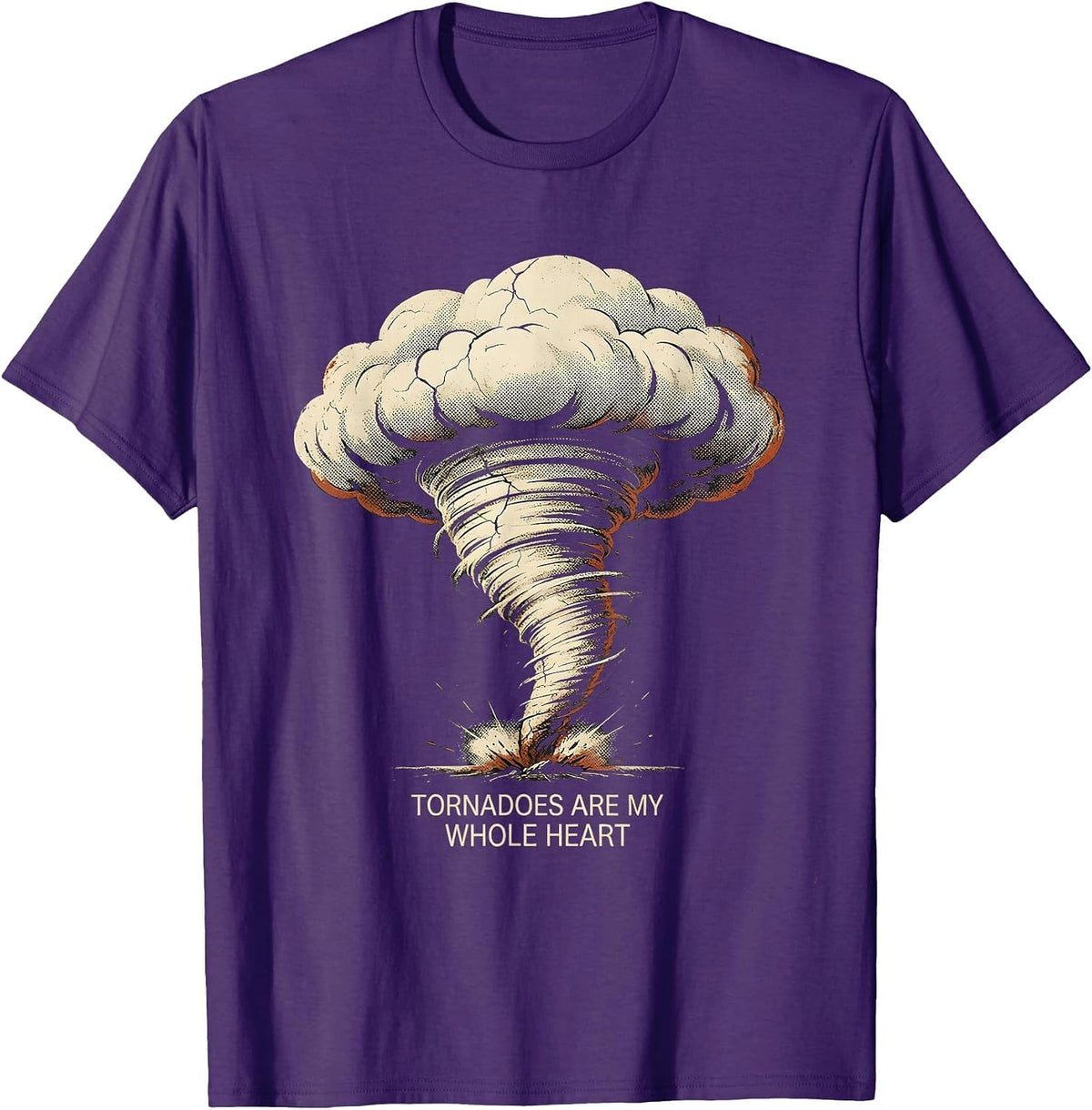 Tornadoes Are My Whole Heart Distressed Storm Chaser T-Shirt - Purple