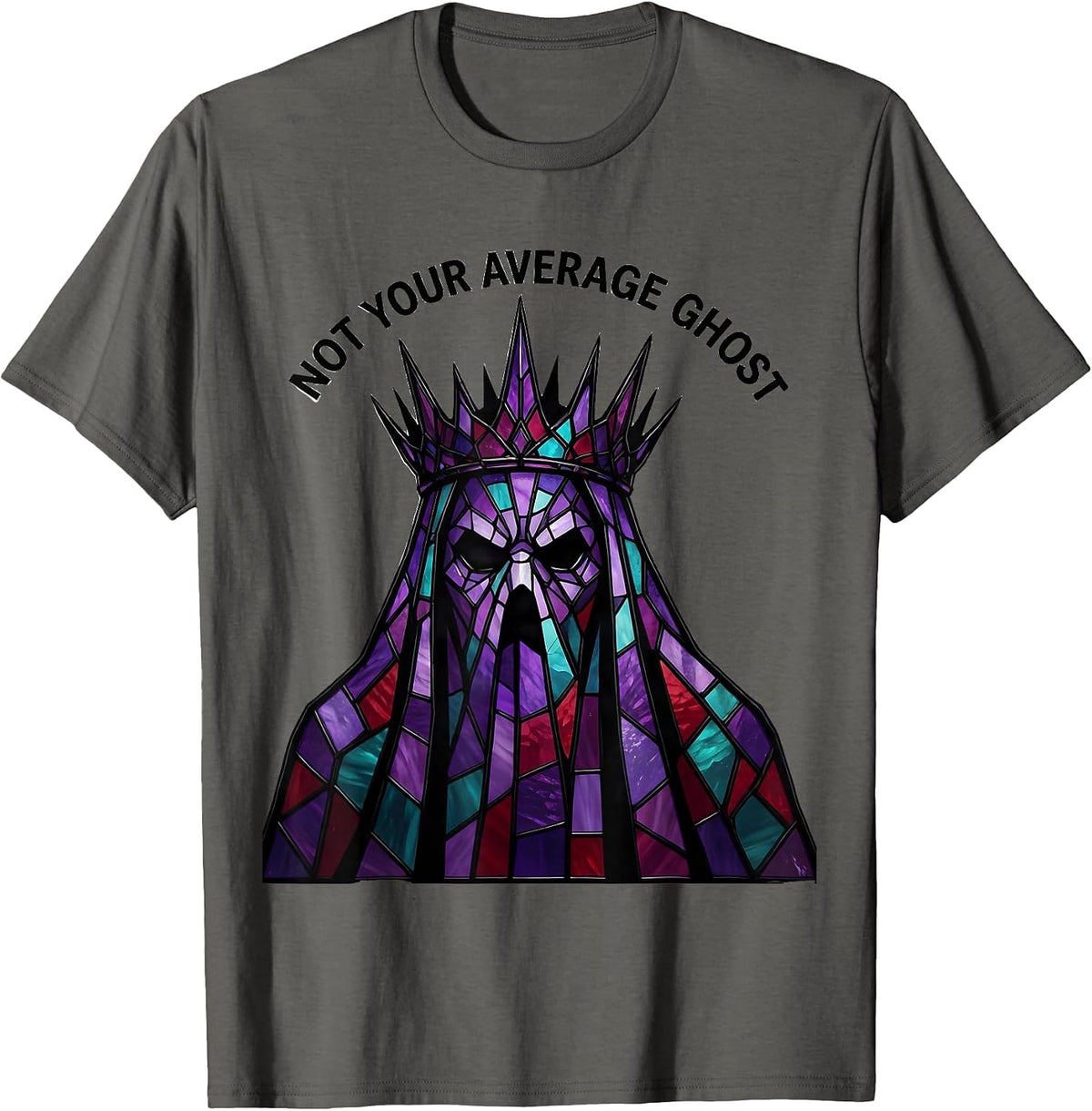 Men's Not Your Average Ghost Goth Dark Aesthetic Design T-Shirt - Asphalt Grey