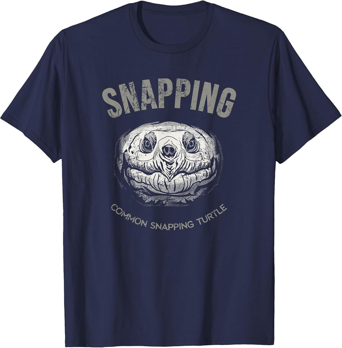 Common snapping Turtle, Vintage Design for Reptile Lovers T-Shirt - Navy Blue