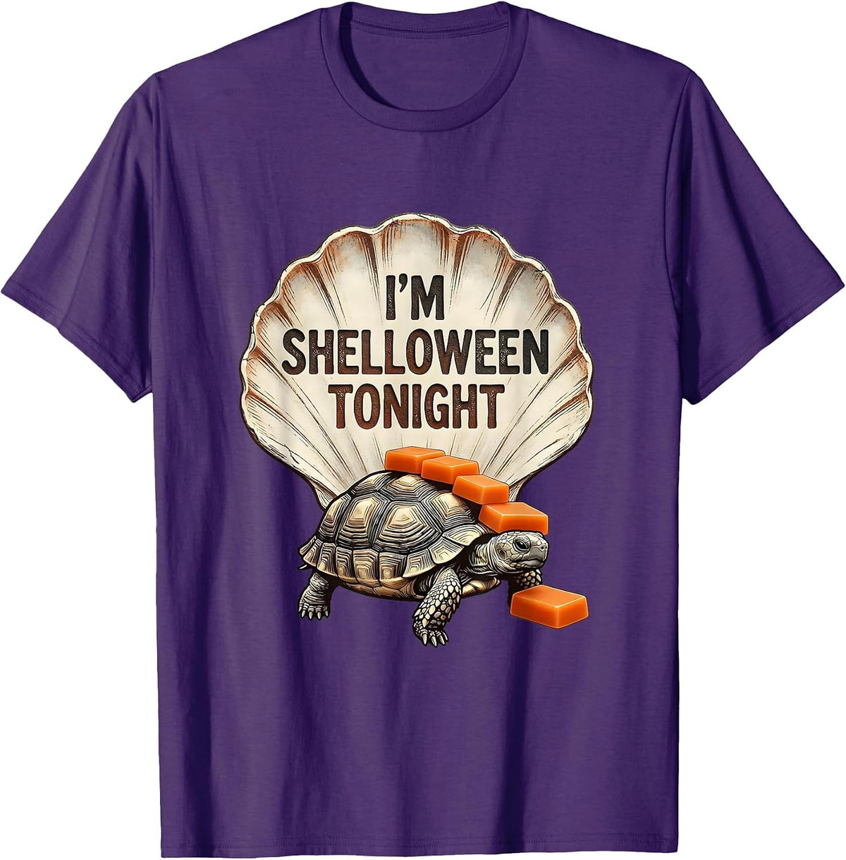 I'm Shelloween Tonight Funny Tortoise Halloween Costume Gift T-Shirt - Purple