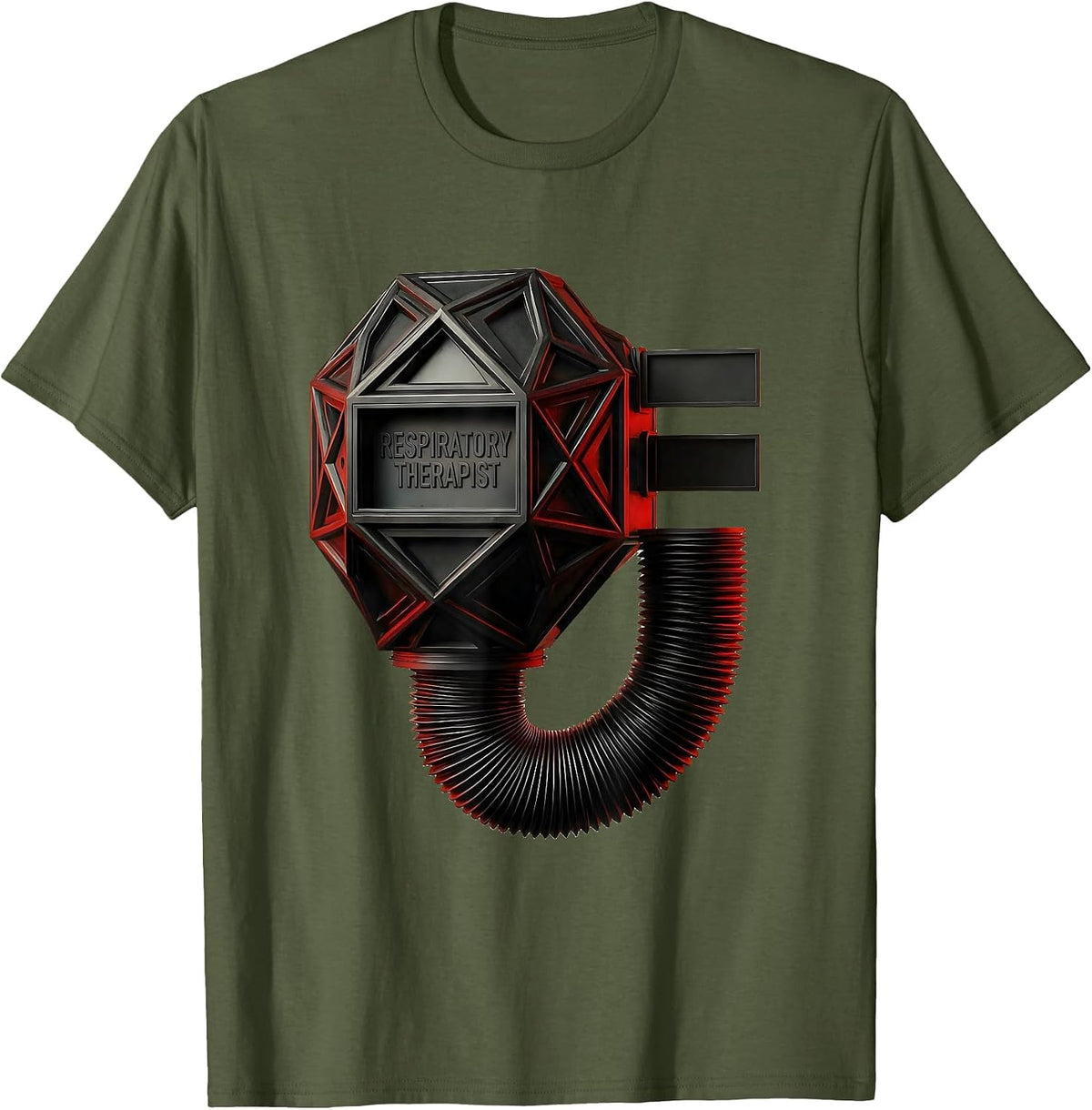 Respiratory Therapist Geometric RT Profession Pride Casual T-Shirt - Olive Green