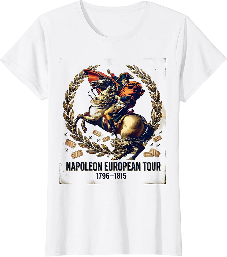 Women's Napoleon European Tour 1796–1815 Vintage Military History T-Shirt - White