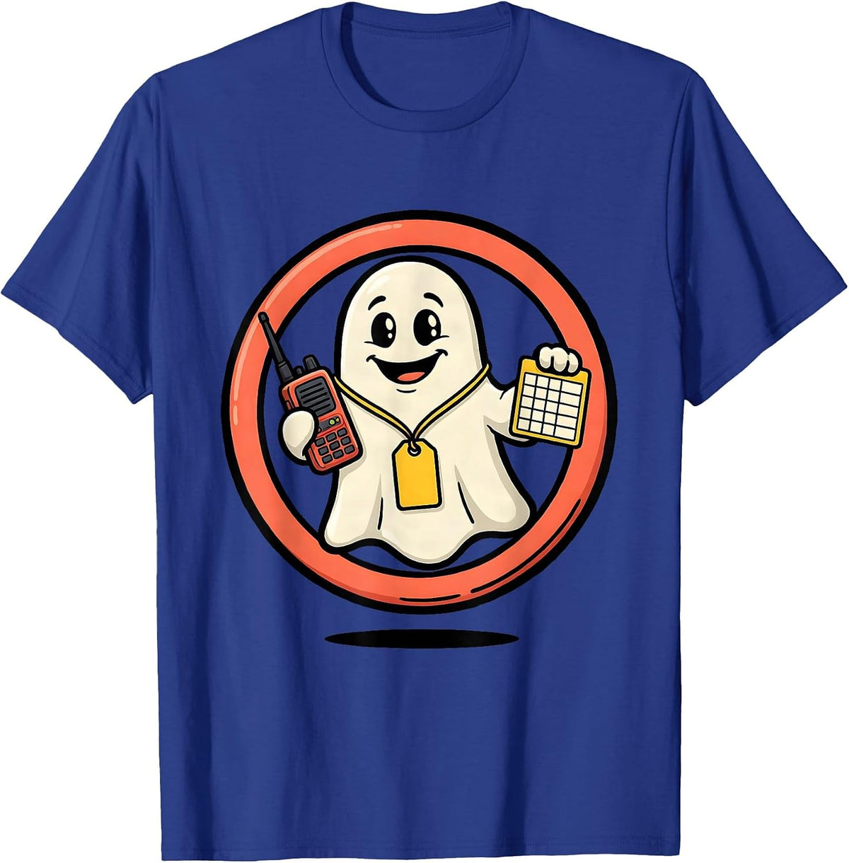 Men's Cheerful Ghost Para Paraprofessional Support Staff Humor T-Shirt - Royal Blue