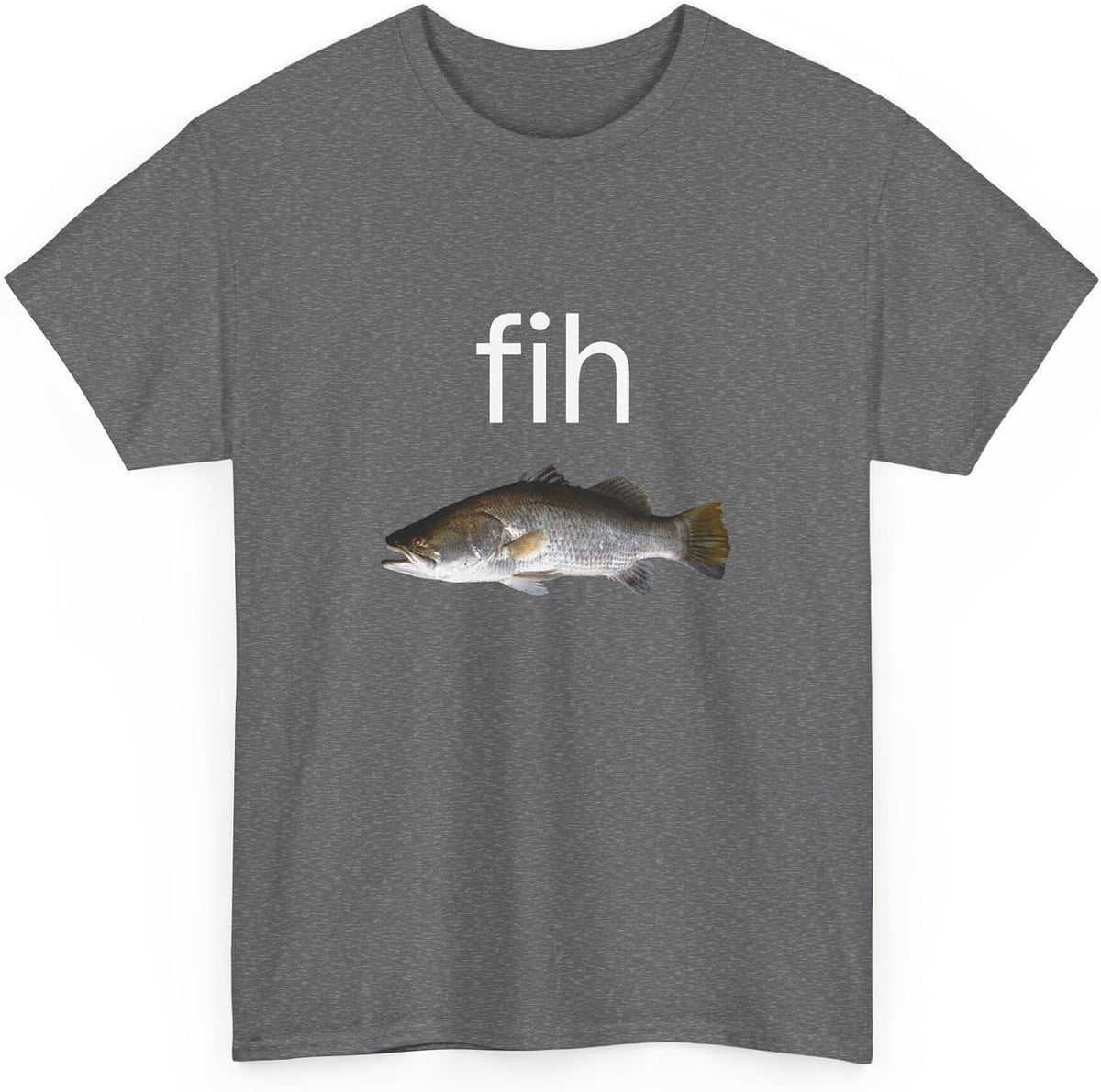 fih Fish Graphic Tee | Fishing Design, sea bass Illustration - Tweed
