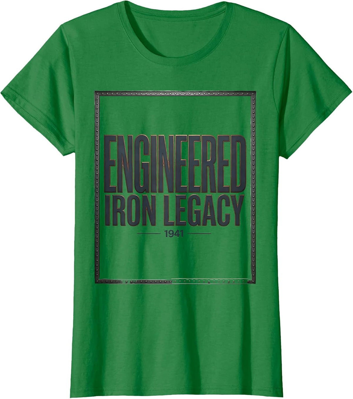 Engineered Iron Legacy Vintage Steam Locomotive Engineer T-Shirt - Kelly Green
