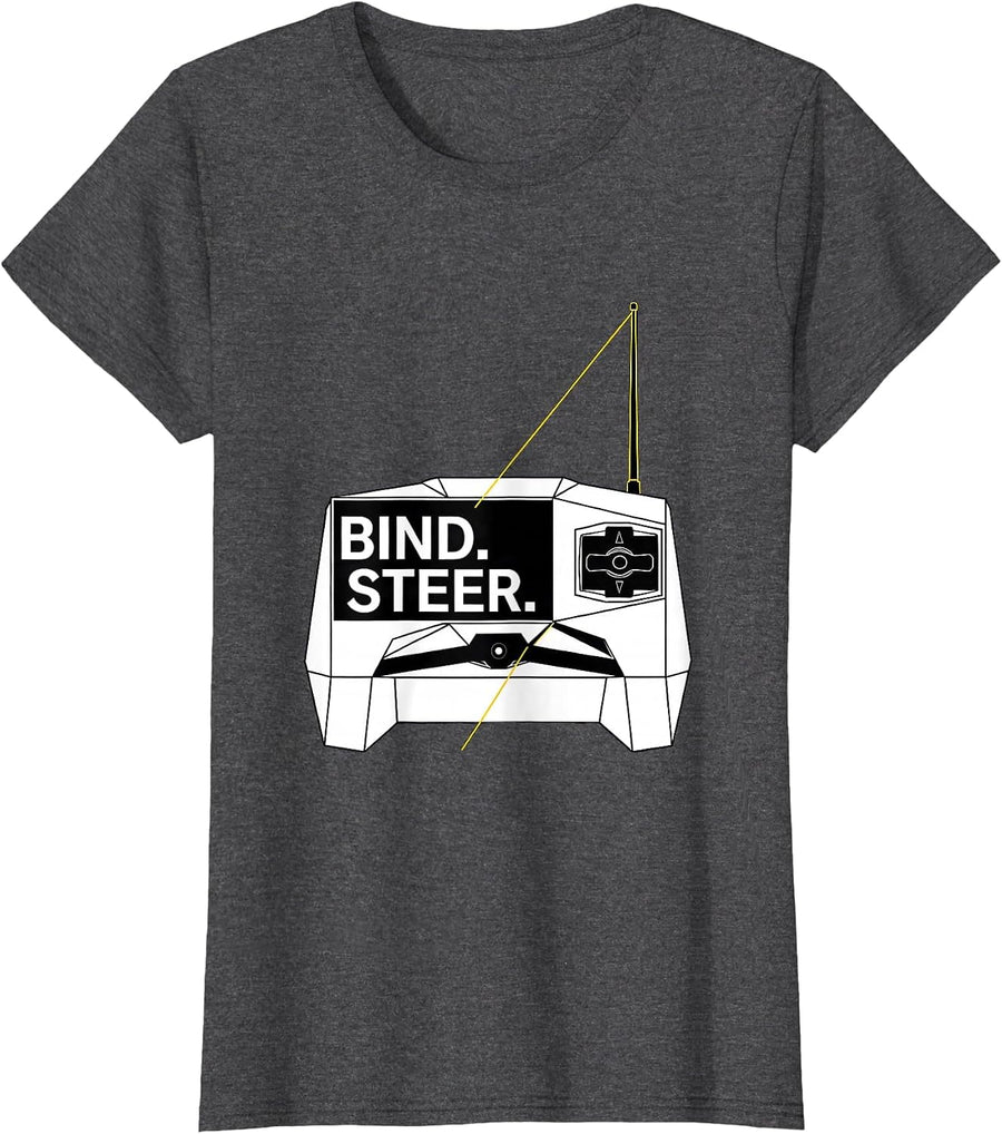 Women's Bind. Steer Swiss International RC Car Racing Drag Racing T-Shirt - Dark Heather Grey
