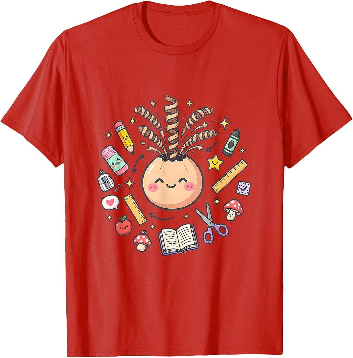 Men's Kindergarten Teacher Pencil Sharpener Art T-Shirt - Red