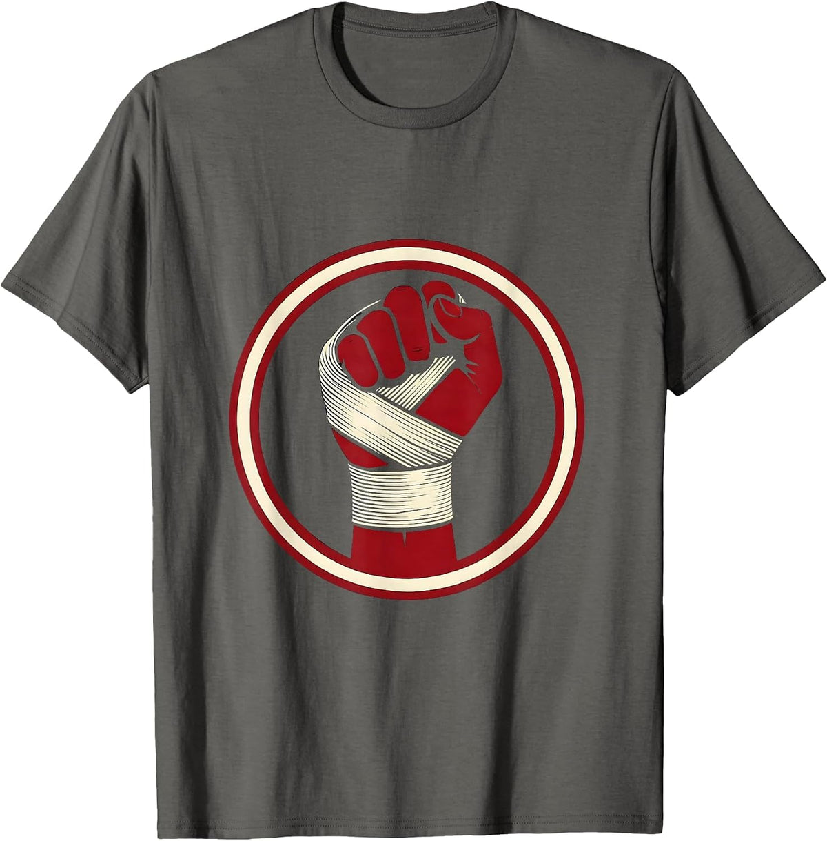 Boxer Hand Wrapping Fight Prep Graphic Jersey T-Shirt - Asphalt Grey