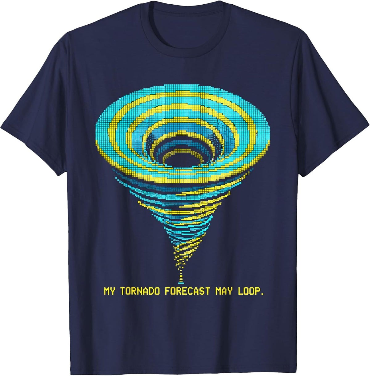 Men's My Tornado Forecast May Loop Funny Storm Chaser Meteorology T-Shirt - Navy Blue