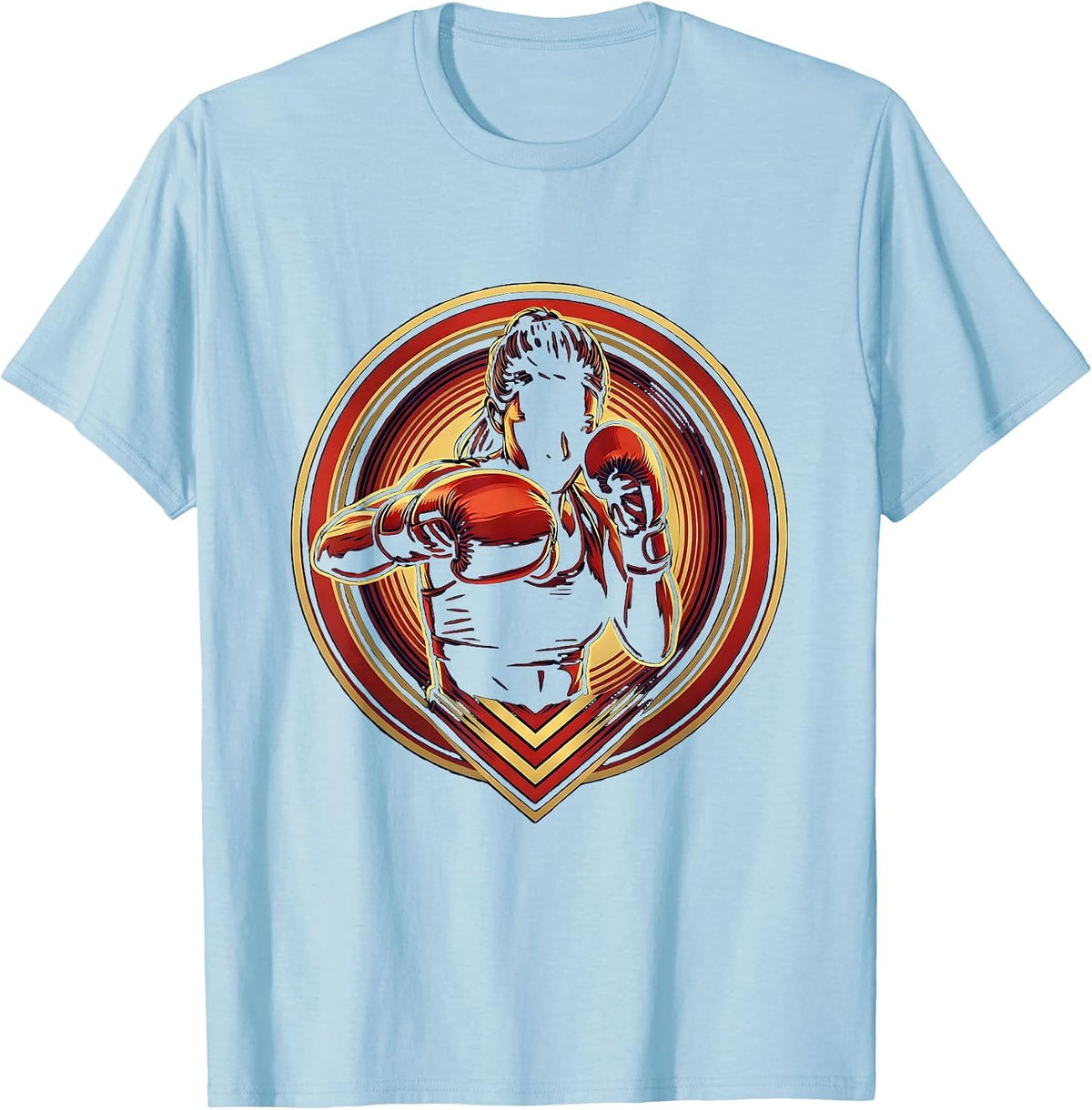 Men's Boxer Landing Punch in the Ring Graphic T-Shirt - Baby Blue