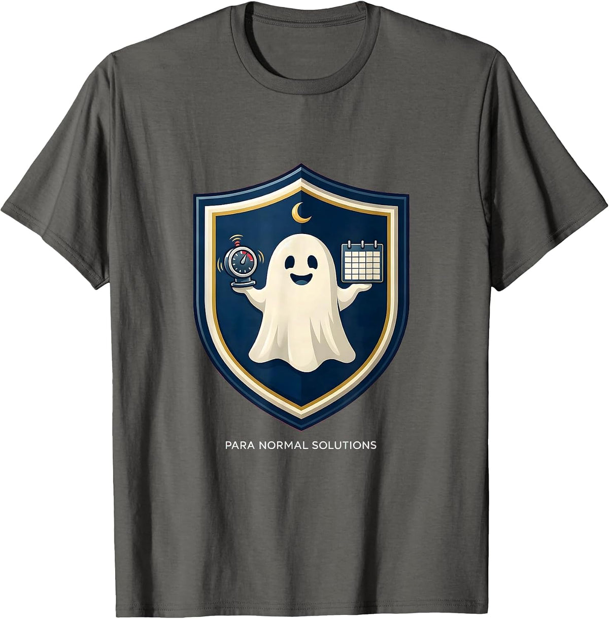 Para Normal Solutions Funny Ghost Paraprofessional Halloween T-Shirt - Asphalt Grey