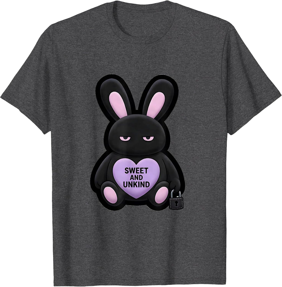 Men's Sweet And Unkind Pastel Goth Kawaii Bunny Lover Alt Cute T-Shirt - Dark Heather Grey