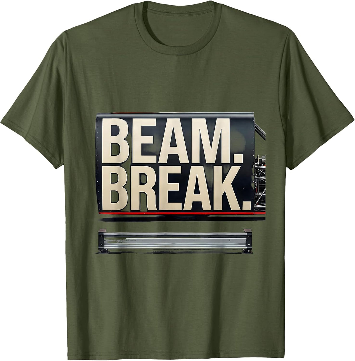 Men's Beam Break Drag Racing RC Car Racing Enthusiast Gift T-Shirt - Olive Green