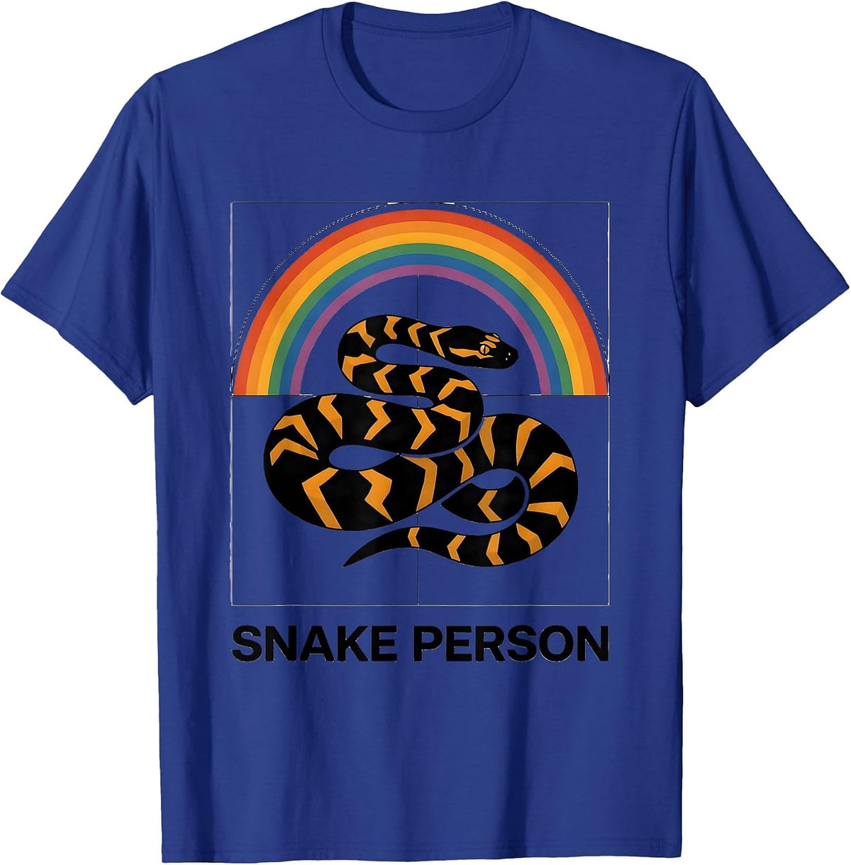 Men's Ball Python Silhouette Retro Snake Enthusiast Humor T-Shirt - Royal Blue