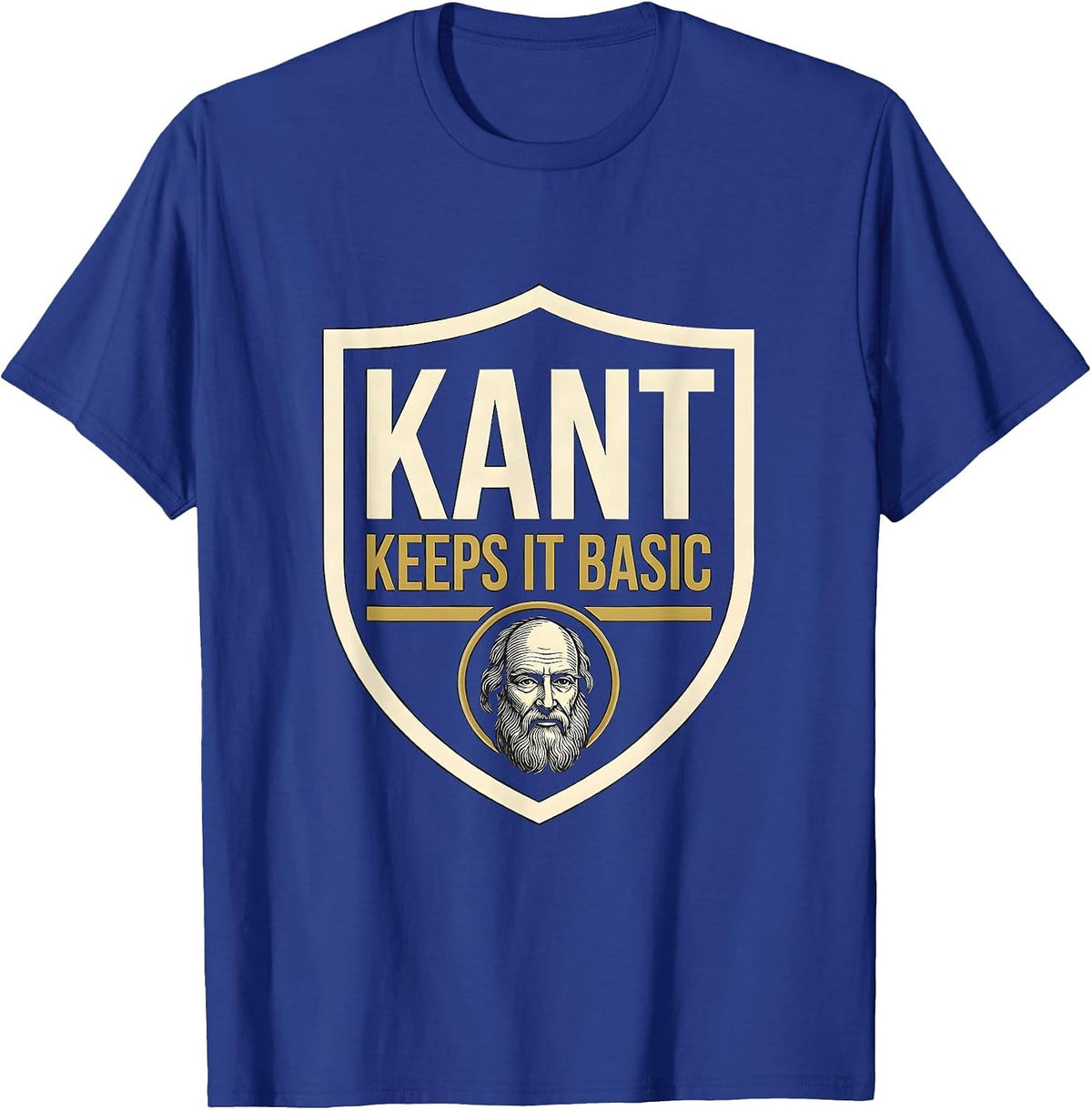 Men's Kant Keeps It Basic Funny Philosopher Pun Sarcastic Humor T-Shirt - Royal Blue