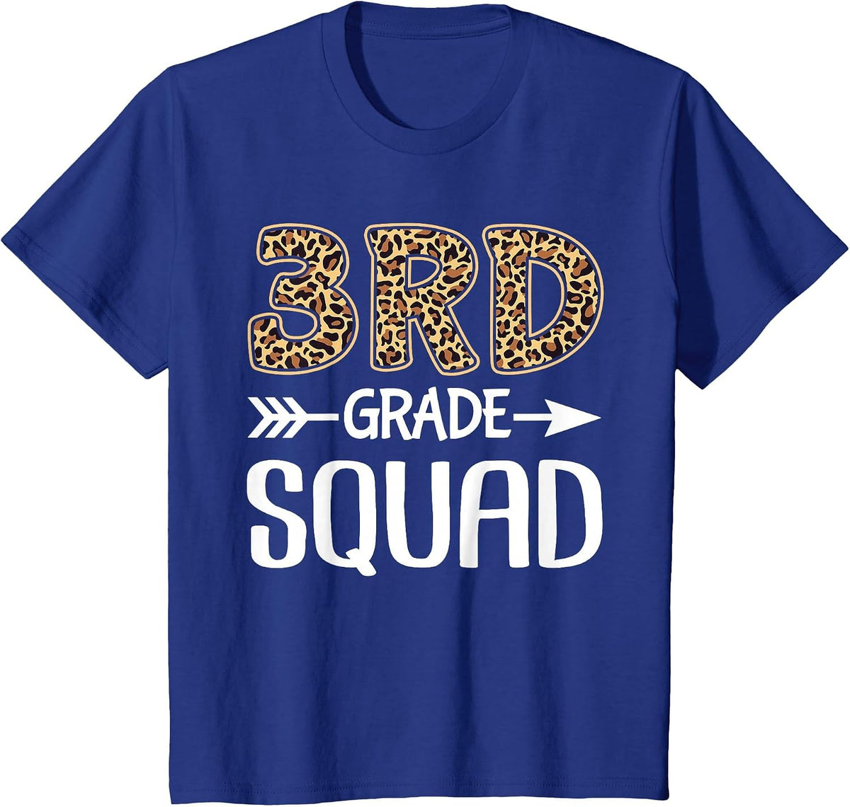 3rd Grade Squad Leopard Third Grade Teacher Student T-Shirt - Royal Blue