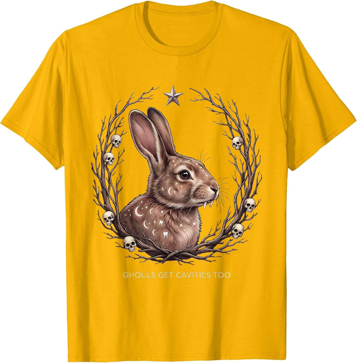 Ghouls Get Cavities Too Dental Halloween Design T-Shirt - Golden Yellow