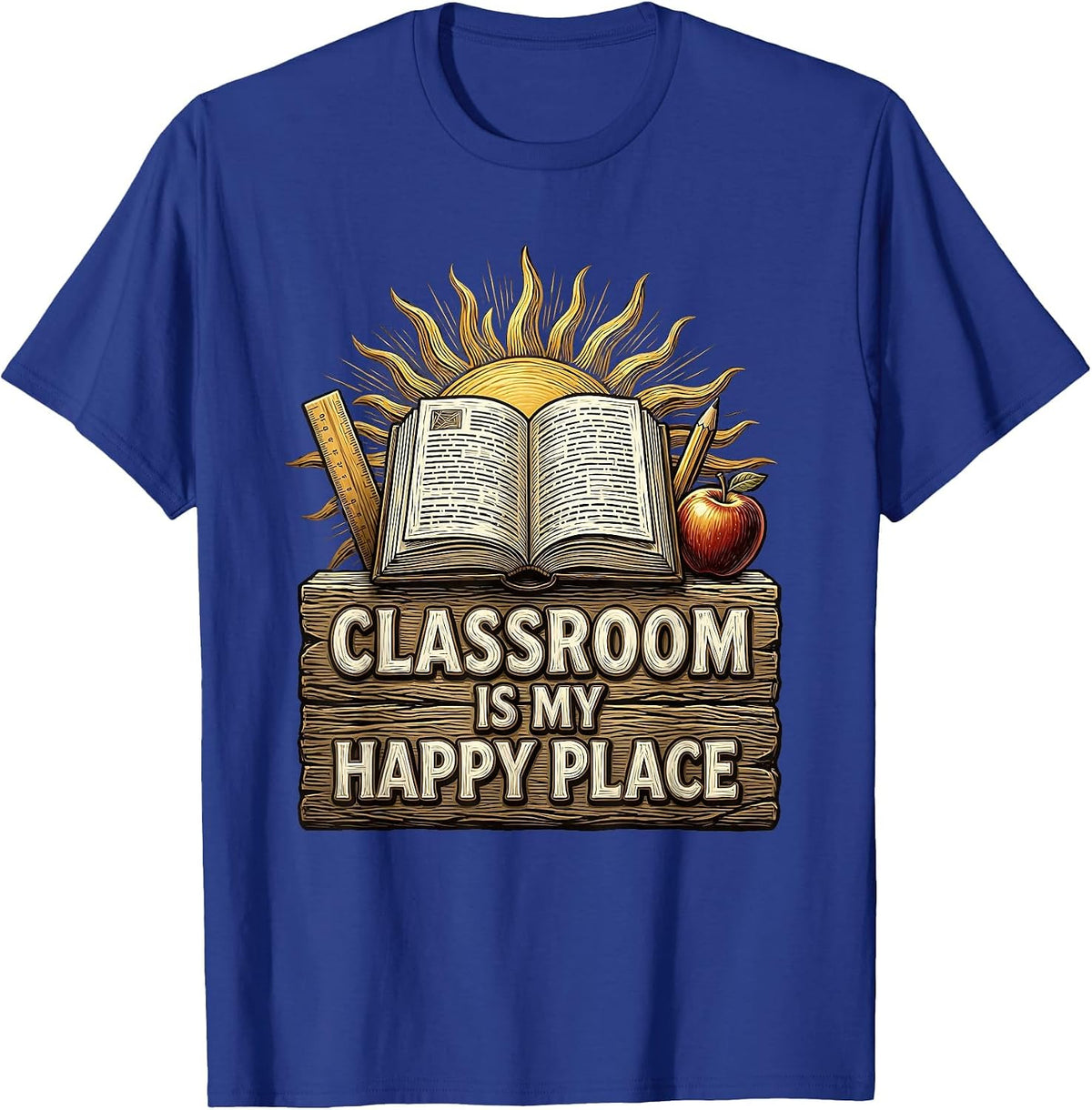 Classroom Is My Happy Place 3rd Grade Teacher T-Shirt - Royal Blue