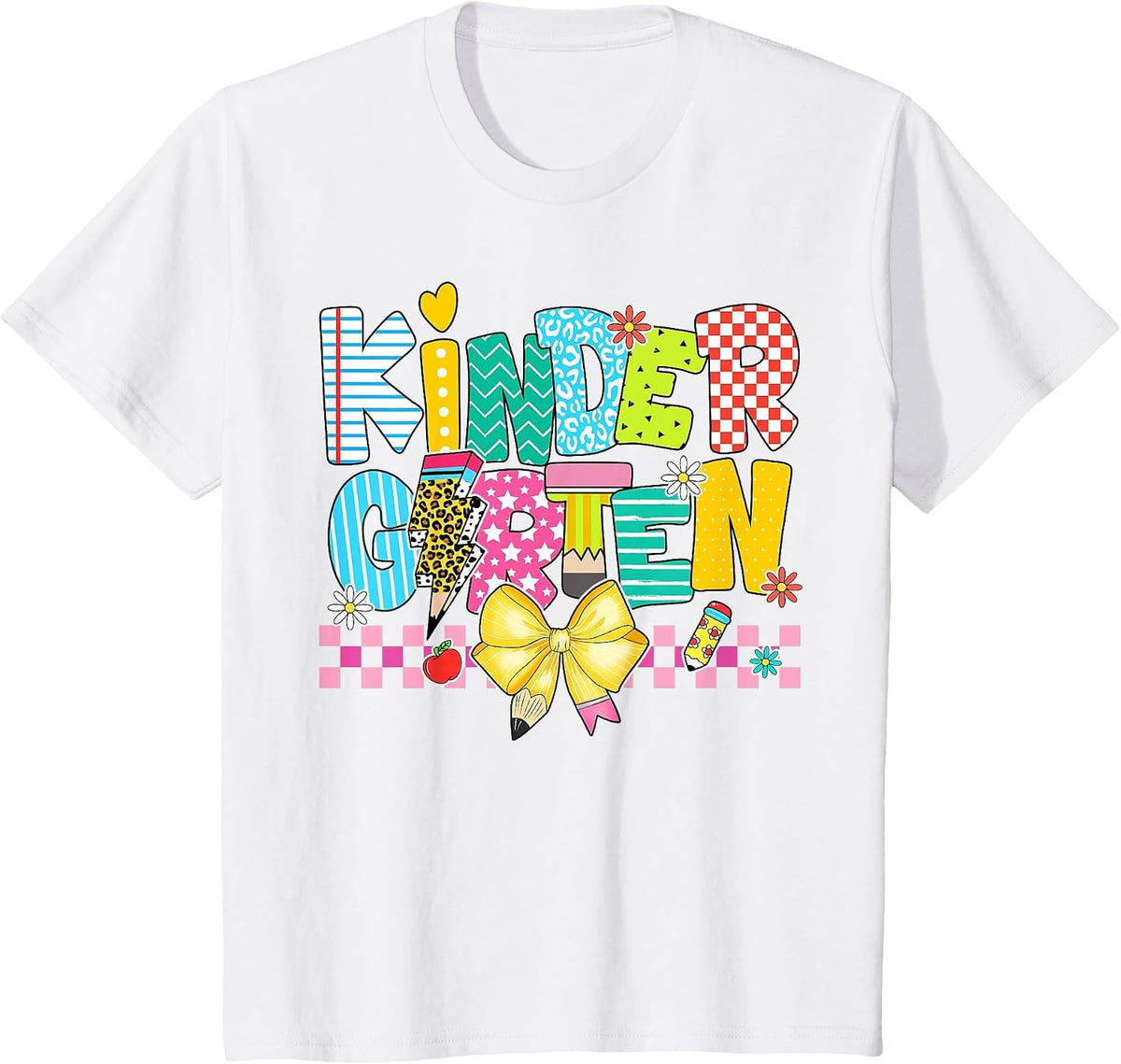 Groovy Kindergarten for Girls Boys Teacher Pre-K Preschool T-Shirt - White