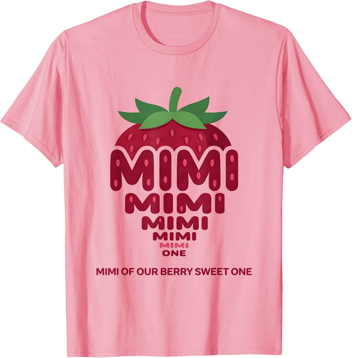 Men's Mimi Of Our Berry Sweet One Strawberry First Birthday Family T-Shirt - Pink