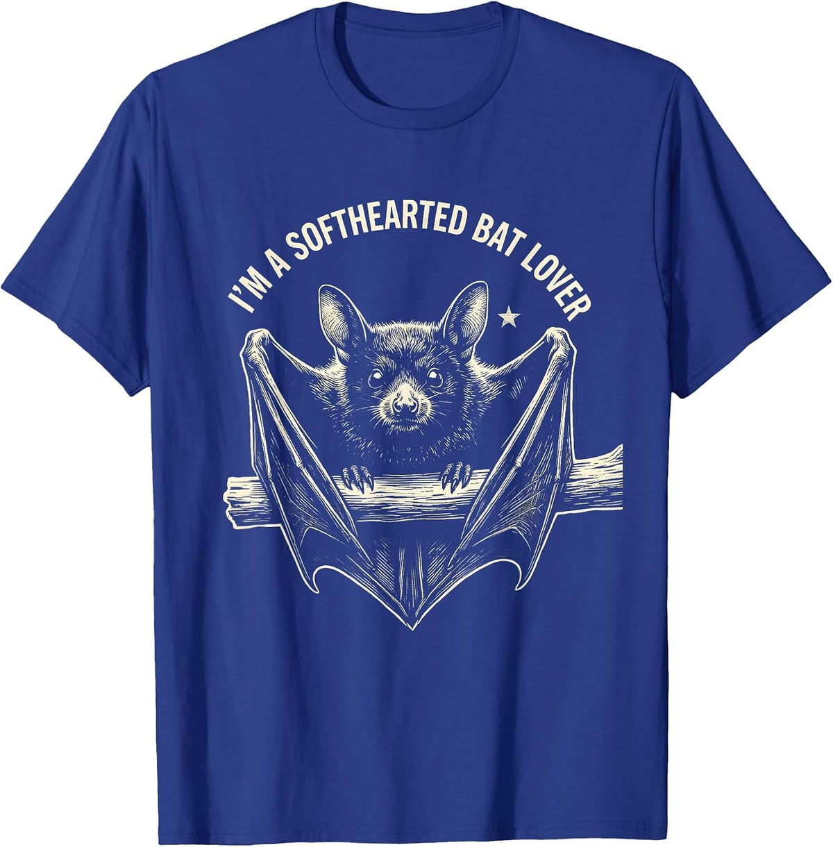 Men's I'm A Softhearted Bat Lover Funny Bat Lover Halloween Nature T-Shirt - Royal Blue