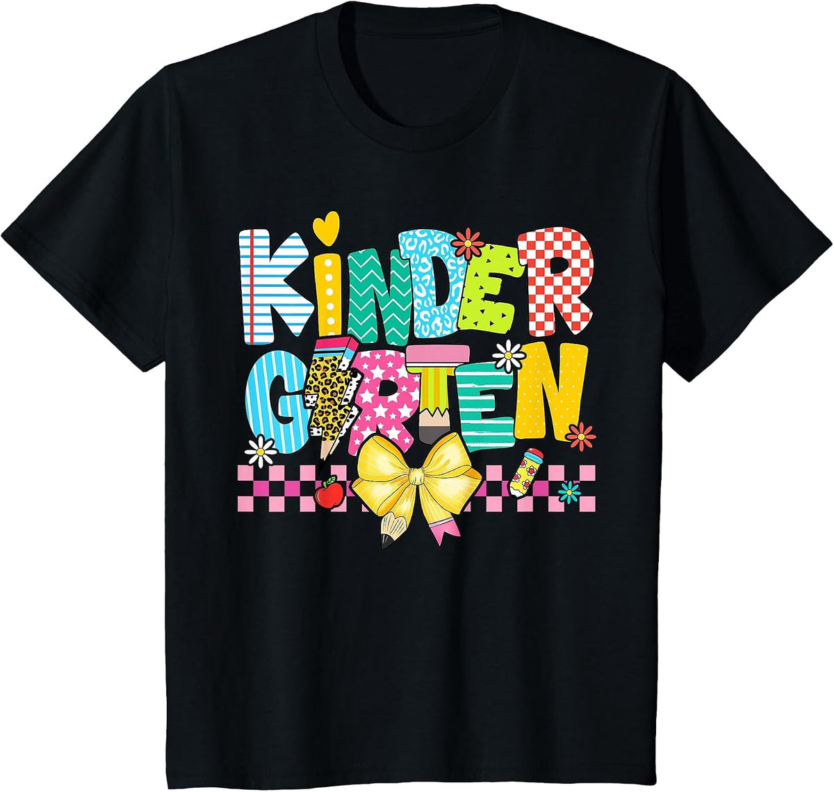 Groovy Kindergarten for Girls Boys Teacher Pre-K Preschool T-Shirt - Black