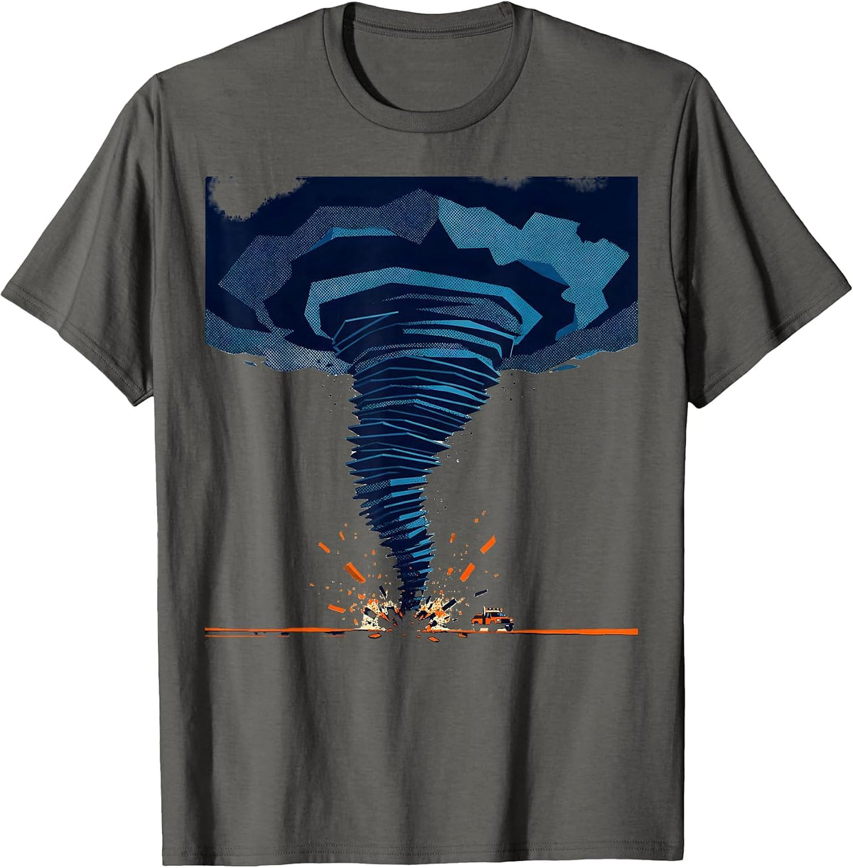Men's Tornado Funnel Storm Chaser Meteorology Enthusiast Humor T-Shirt - Asphalt Grey