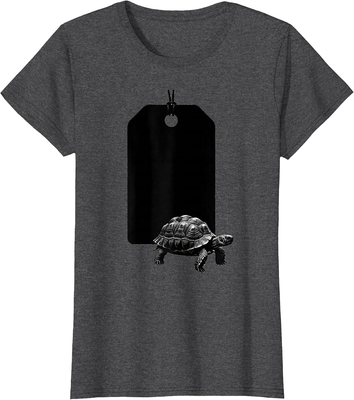 Women's Tortoise Climber Silhouette Reptile Lover Humor T-Shirt - Dark Heather Grey