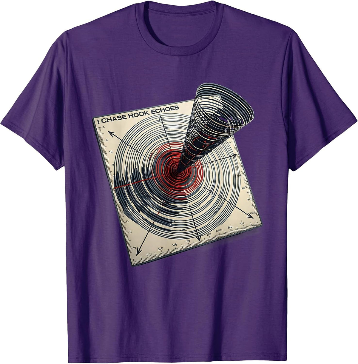 I Chase Hook Echoes Futurist Dynamism Storm Chaser T-Shirt - Purple
