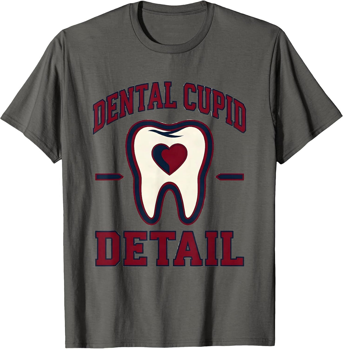 Men's Dental Cupid Detail Funny Dental Professional Valentine T-Shirt - Asphalt Grey