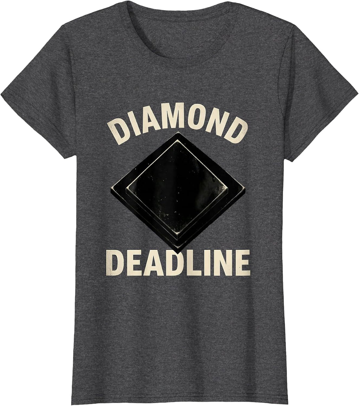 Women's Diamond Deadline Vintage Ski Snowboard Winter Sports Humor T-Shirt - Dark Heather Grey