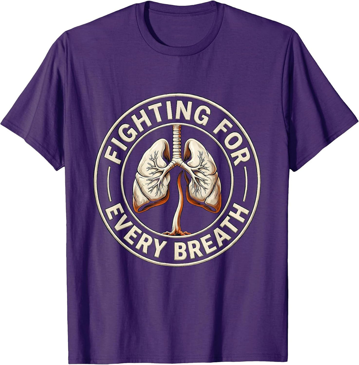 Fighting For Every Breath Respiratory Therapist Awareness T-Shirt - Purple