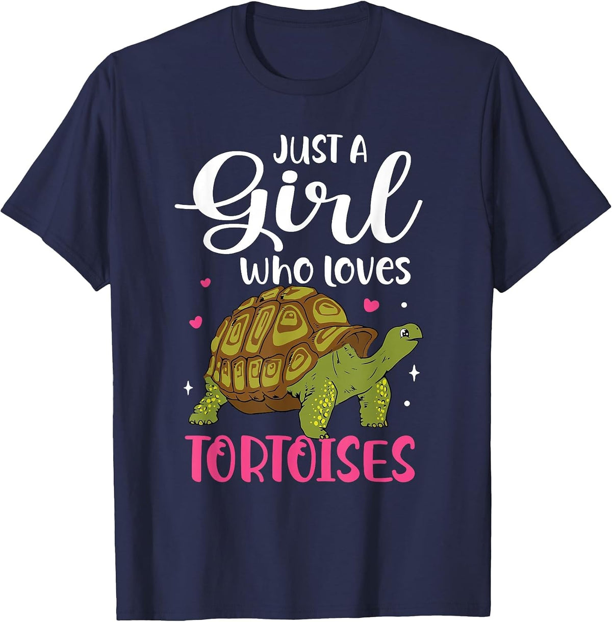 Turtle Reptile Women Cute Just A Girl Who Loves Tortoises T-Shirt - Navy Blue